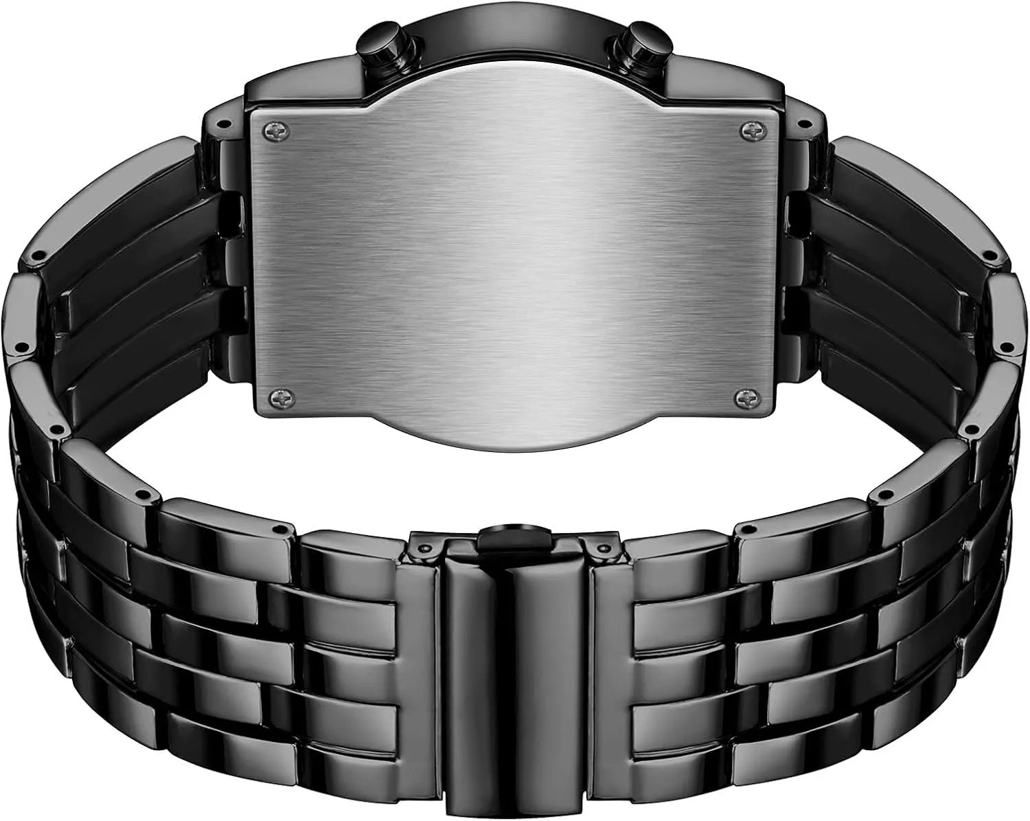 Creative emit Fashion Black Plated Wrist Watches Binary Matrix Blue LED Digital Watch Mens Classic 