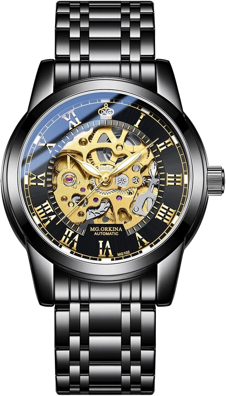 credible Wristwatch Men's Skeleton Self-Winding Auto Watch Mechanical 