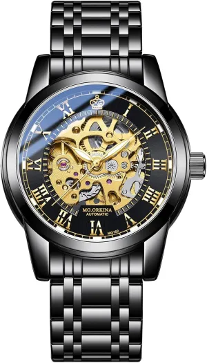 credible Wristwatch Men's Skeleton Self-Winding Auto Watch Mechanical 