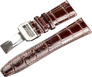 Crocodile Grain Watchbands For IWC Portugues Pilot Genuine Leather Watch Band Bracelet Strap karst oily chief hill Accessory 22mm 