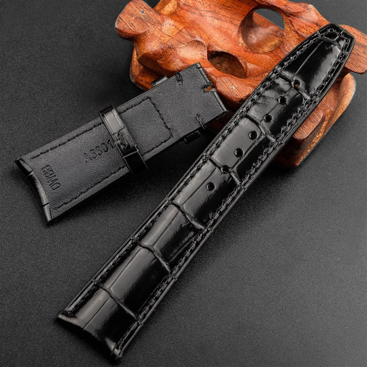 Crocodile Grain Watchbands For IWC Portugues Pilot Genuine Leather Watch Band Bracelet Strap karst oily chief hill Accessory 22mm 