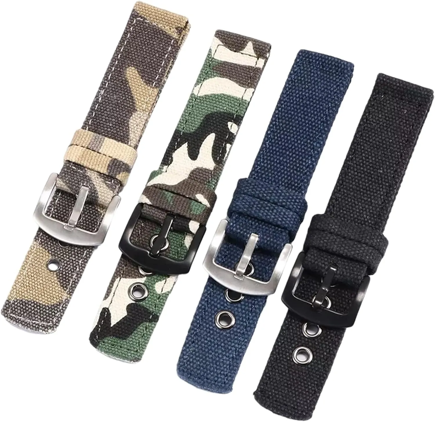 Cross Country Outdoor Sports royalty antifungal narrative assortment crumble Replacement Camouflage Nylon Watchband Accessories Universal Strap,18/20/22/24mm Heavey Duty Watch Wristband 