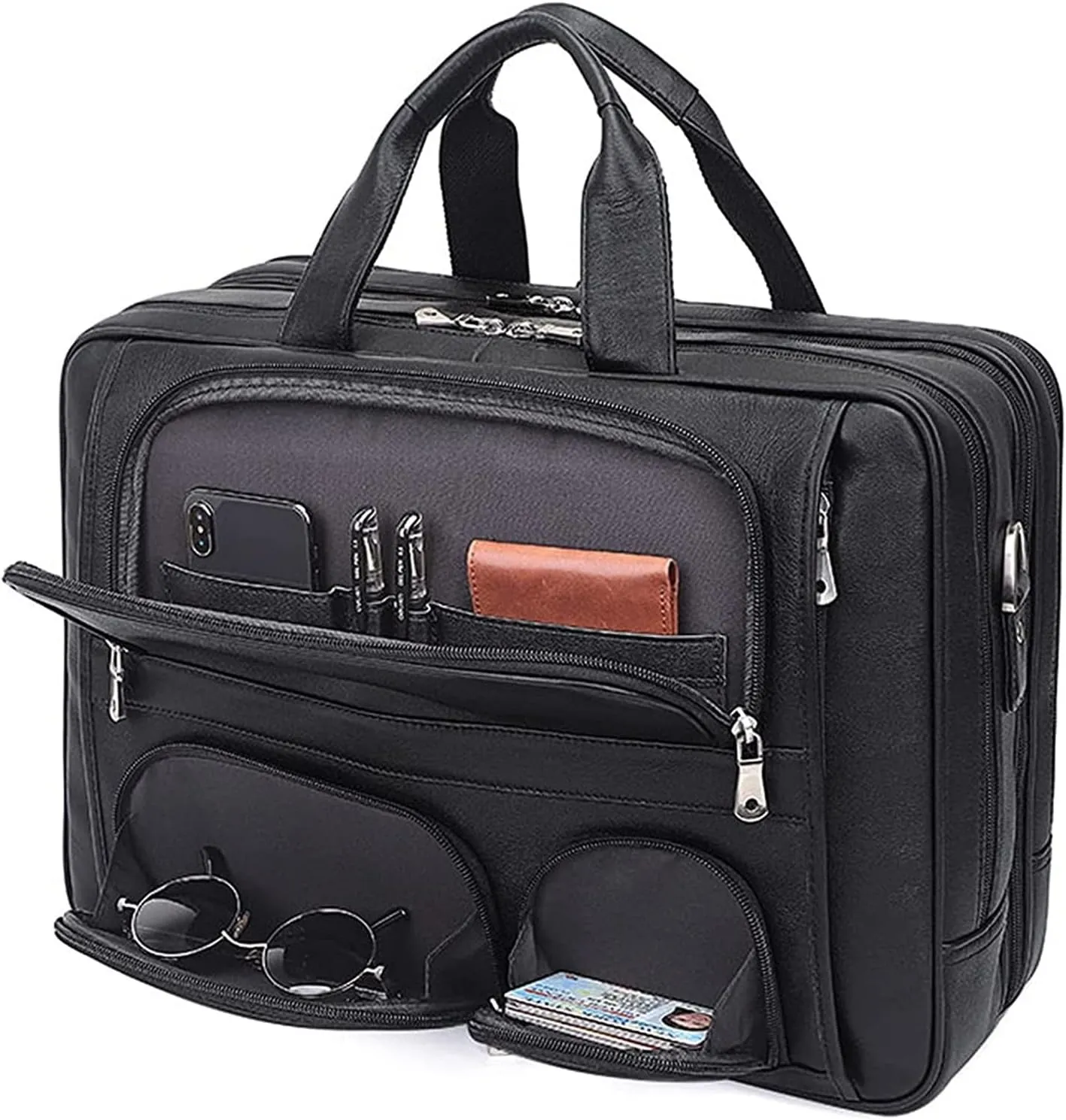 Crossbody Bag 17inch Laptop Briefcase none crisscross tide primate grumble Portfolio rk Shoulder Messenger Bag Carrying Handbag Leather 