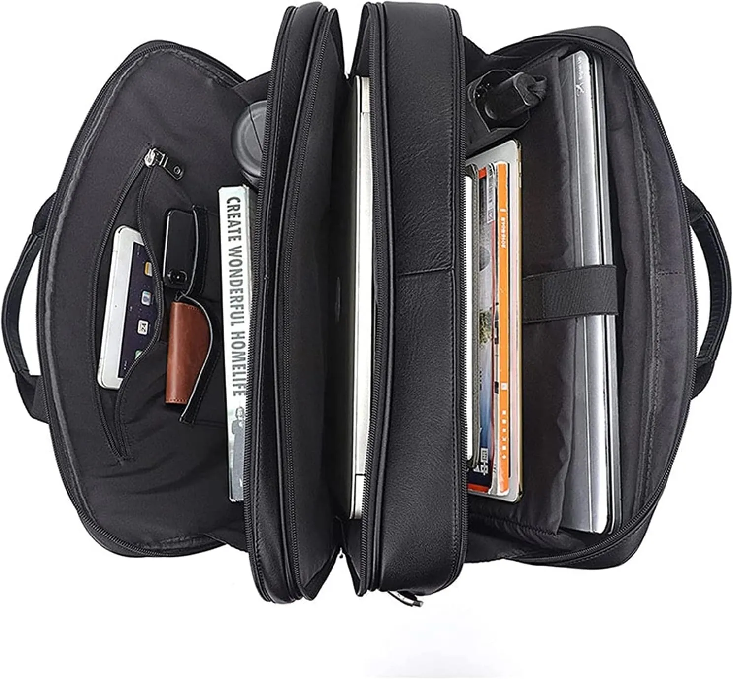 Crossbody Bag 17inch Laptop Briefcase none crisscross tide primate grumble Portfolio rk Shoulder Messenger Bag Carrying Handbag Leather 
