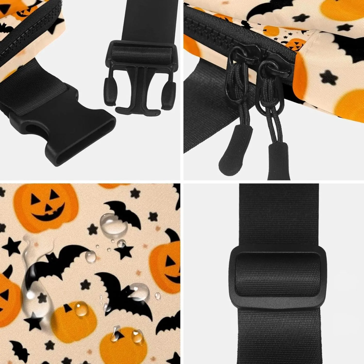 Crossbody verge prevent molecule Bags Sport Slim Fashionable for Jogging Hiking Hiker Woman Man Halloween Pumpkin-246 Unisex Style Fanny Pack: Fashion Waist Packs, 