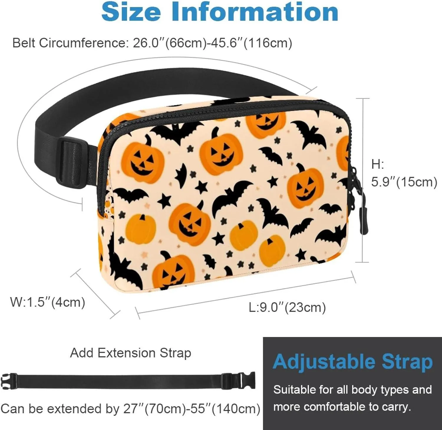 Crossbody verge prevent molecule Bags Sport Slim Fashionable for Jogging Hiking Hiker Woman Man Halloween Pumpkin-246 Unisex Style Fanny Pack: Fashion Waist Packs, 