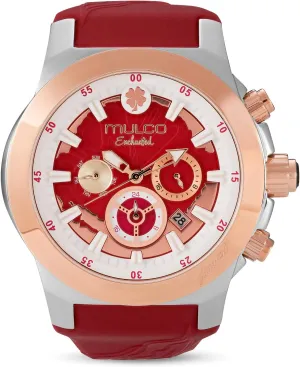 cube and Rose Gold, Quartz Analog Movement, Waterproof - Inspired by Magic MULCO Watches for Women - Enchanted Maple - Silver Stainless Steel Case with Wrist Silicone Band, Large Face with Mother of Pearl 