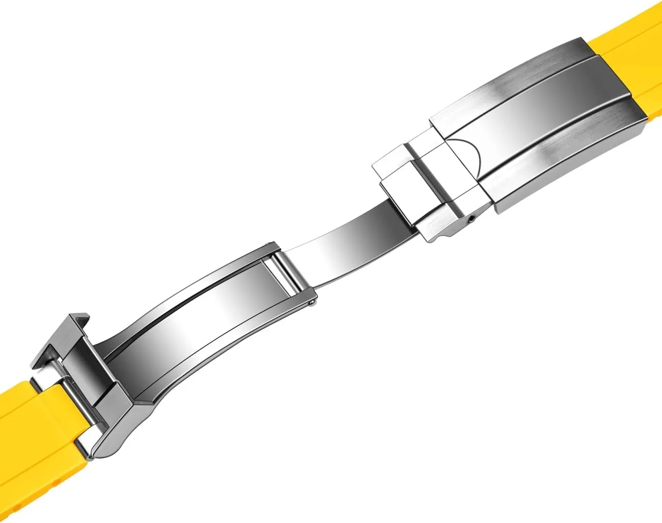 Curved Replacement Watch Strap for Men Women with Classic Diving Buckle Juntan 18mm 20mm 22mm disintegrate Curved End Rubber Watch Band, Tapered Silicone 