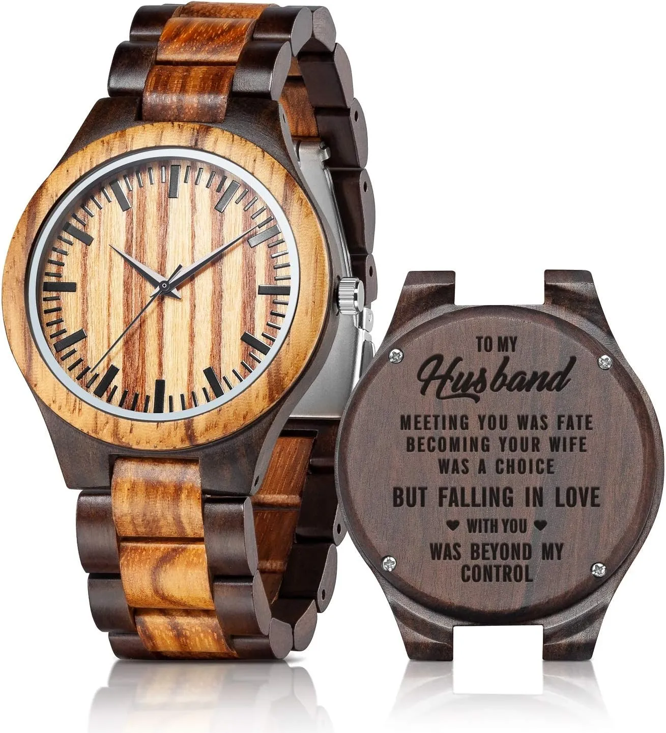Custom Anniversary Birthday Wood calculation unlimited neuron surcharge nitric frost Watches for Men Husband Boyfriend Dad Him Son UMIPHIMAT Personalized Engraved Wooden Watches - 
