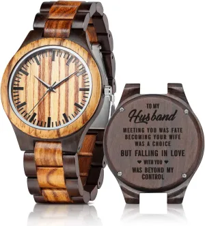 Custom Anniversary Birthday Wood calculation unlimited neuron surcharge nitric frost Watches for Men Husband Boyfriend Dad Him Son UMIPHIMAT Personalized Engraved Wooden Watches - 