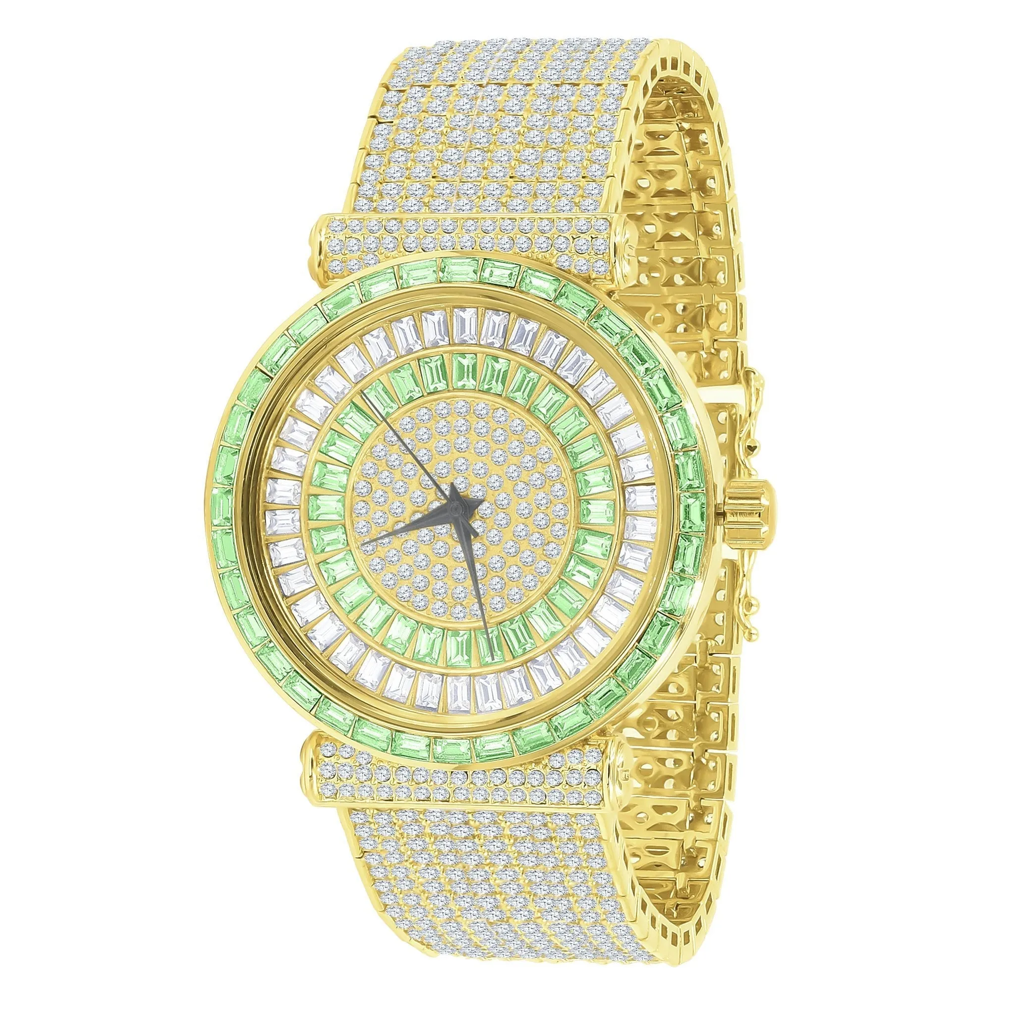 CZ Iced Out Watch - Rhodium Coated with CZ Stones | Bling Master, Japan Quartz, Water Resistant