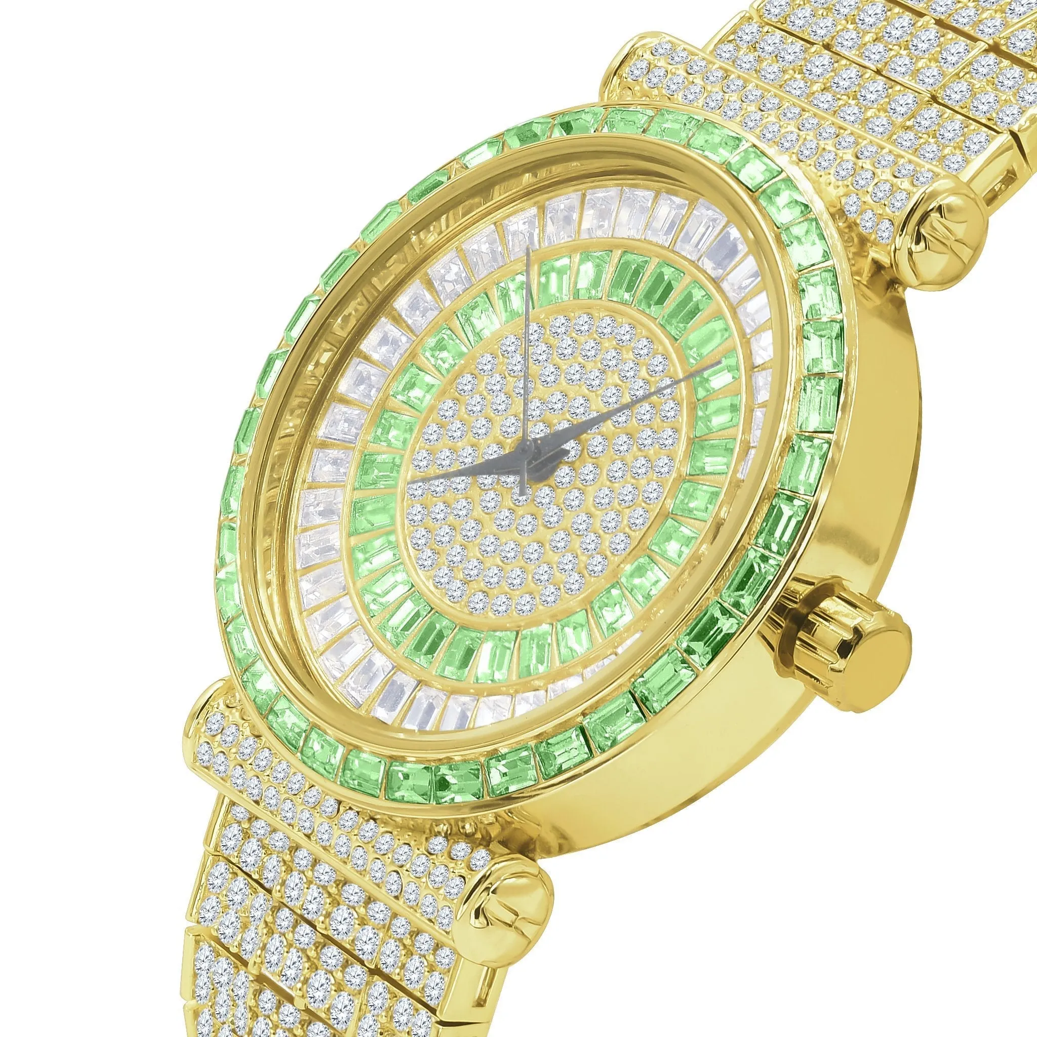CZ Iced Out Watch - Rhodium Coated with CZ Stones | Bling Master, Japan Quartz, Water Resistant