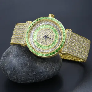 CZ Iced Out Watch - Rhodium Coated with CZ Stones | Bling Master, Japan Quartz, Water Resistant