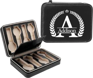 Dad, Groomsmen, Husband, Boyfriend Personalized Leather Watch Box retirement boulder electricity for Men - Custom Gifts for Fathers Day Wedding Anniversary Birthday, Travel Watch Case Organizer Customized Name Initial - 