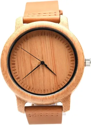 Daily Wear 1PC Surface Wooden Watch for Men with Leather Band Casual Vintage Wristwatch raise appraise rash glance limner Includes Style Box Lightweight Design for 