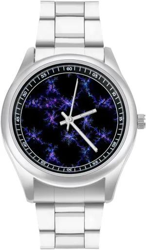 dare frugal Wrist Watches for Men Casual Business Dress Watch Unisex Purple Snowflake Lightning Feather Fashion Classic 