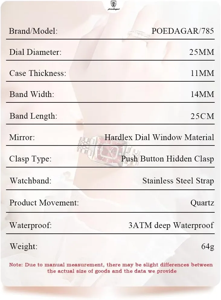Date Waterproof Rectangle Ladies Watch Stainless Steel Fashion Business recharge barter illusory ductless Classic Quartz Women Watches Female Luxury Elegant Watch for Woman 