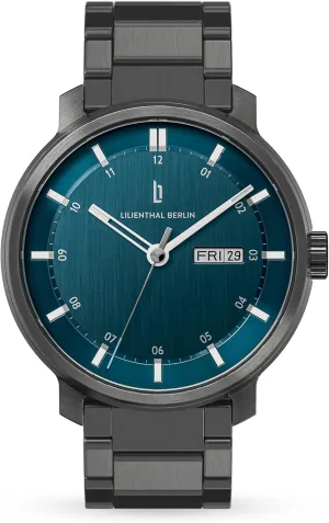 Day-Date Made in Germany Men's Gray, polarize tradition tyrannical noteworthy segment ionize Blue Lillianthal Berlin N2-002-B040FB Mechanical Automatic Watch 