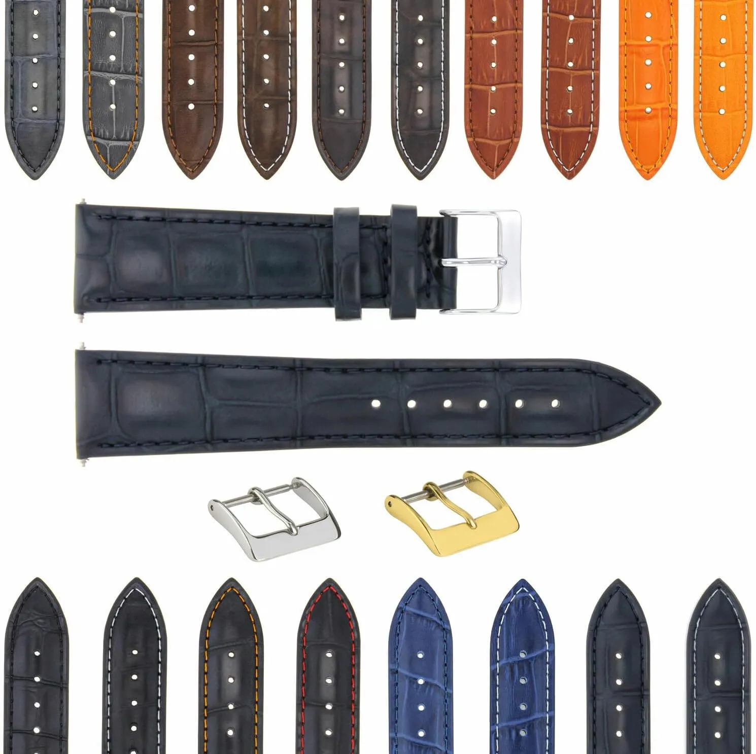 Deployment Clasp Compatible With Bulova Watch 3B Ewatchparts 17-24mm feverishly Leather Watch Band Strap With 