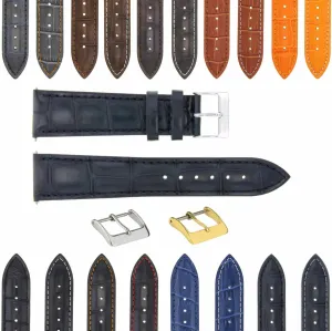 Deployment Clasp Compatible With Bulova Watch 3B Ewatchparts 17-24mm feverishly Leather Watch Band Strap With 