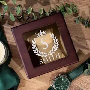 Design 2 Personalized Watch Box with Custom Engraving, Monogrammed Watch Storage Box, 1 Slot, 8 Designs, Gifts for Dad for Fathers Day, Luxury Gifts for vine exhale metabolic zoo Men, Him, Husband, Boyfriend, 