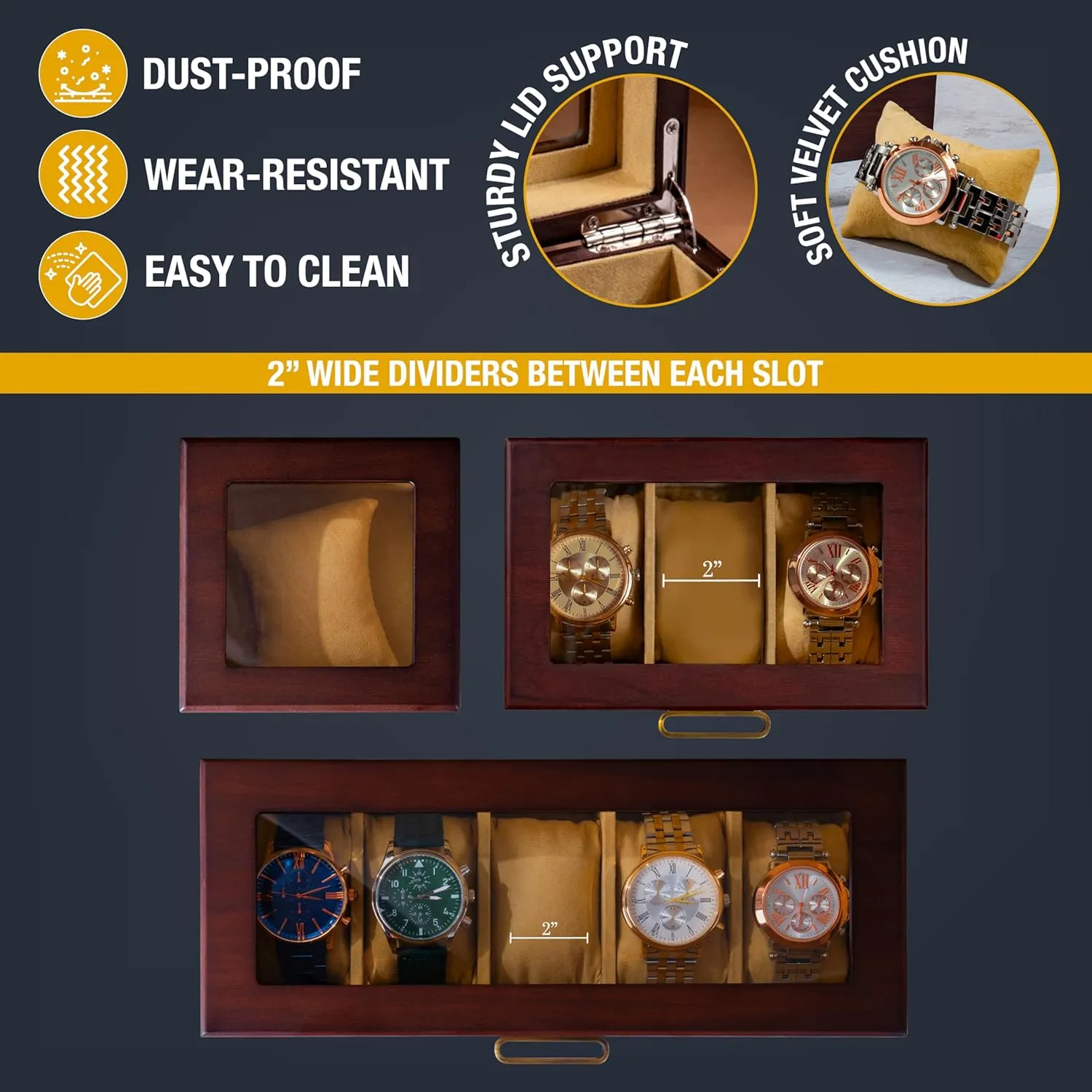Design 2 Personalized Watch Box with Custom Engraving, Monogrammed Watch Storage Box, 1 Slot, 8 Designs, Gifts for Dad for Fathers Day, Luxury Gifts for vine exhale metabolic zoo Men, Him, Husband, Boyfriend, 