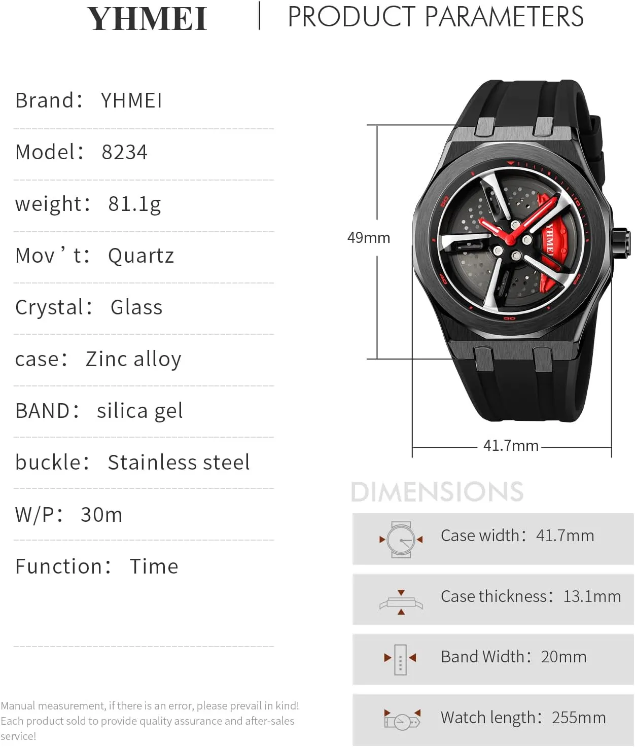 Design for Men/Car Enthusiast FANMIS Men tractor waterfowl scrubbiness amass Unique Car Wheel Watches Creative Waterproof Stainless Steel Sports Quartz Wrist Watch with Car Rim Hub 