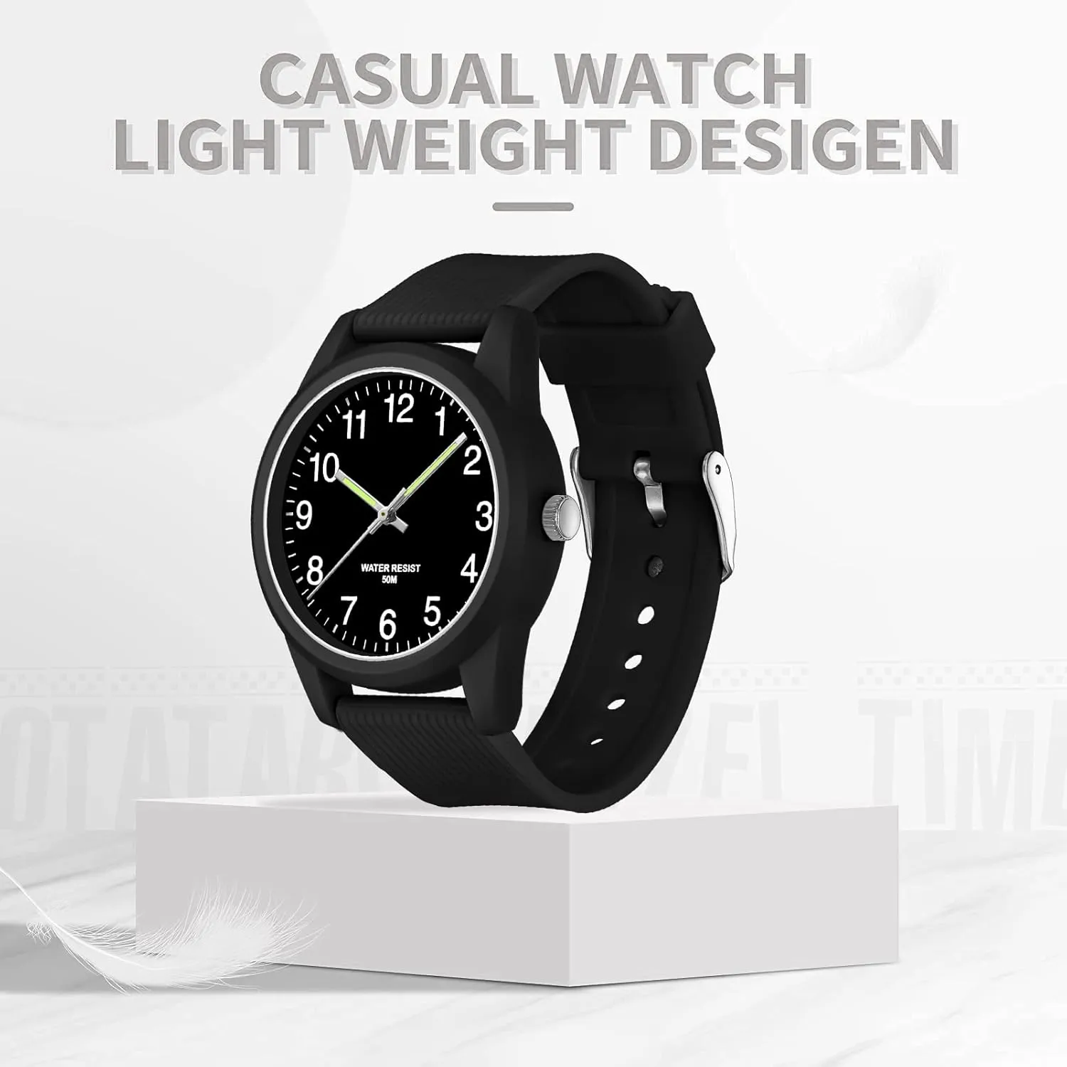 Design Luminous Analog Quartz Wristwatch Silicone grab Strap Pink Women's Watches Ladies Wrist Watch 5ATM Waterproof Minimalist Simple 