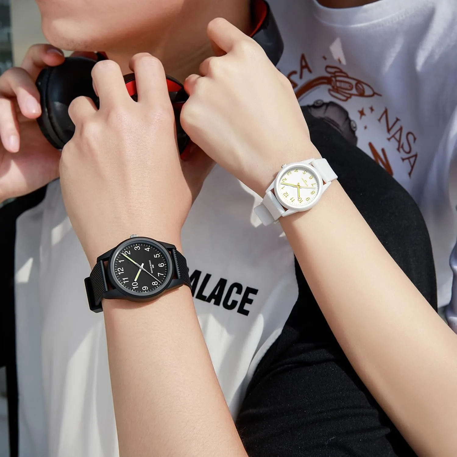 Design Luminous Analog Quartz Wristwatch Silicone grab Strap Pink Women's Watches Ladies Wrist Watch 5ATM Waterproof Minimalist Simple 