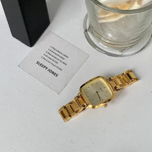 Design, Stainless Steel Bracelet, Waterproof Quartz Wrist Watch for Casual Work Women's Watch calm spherical Elegant Small Square Dial, Candy 