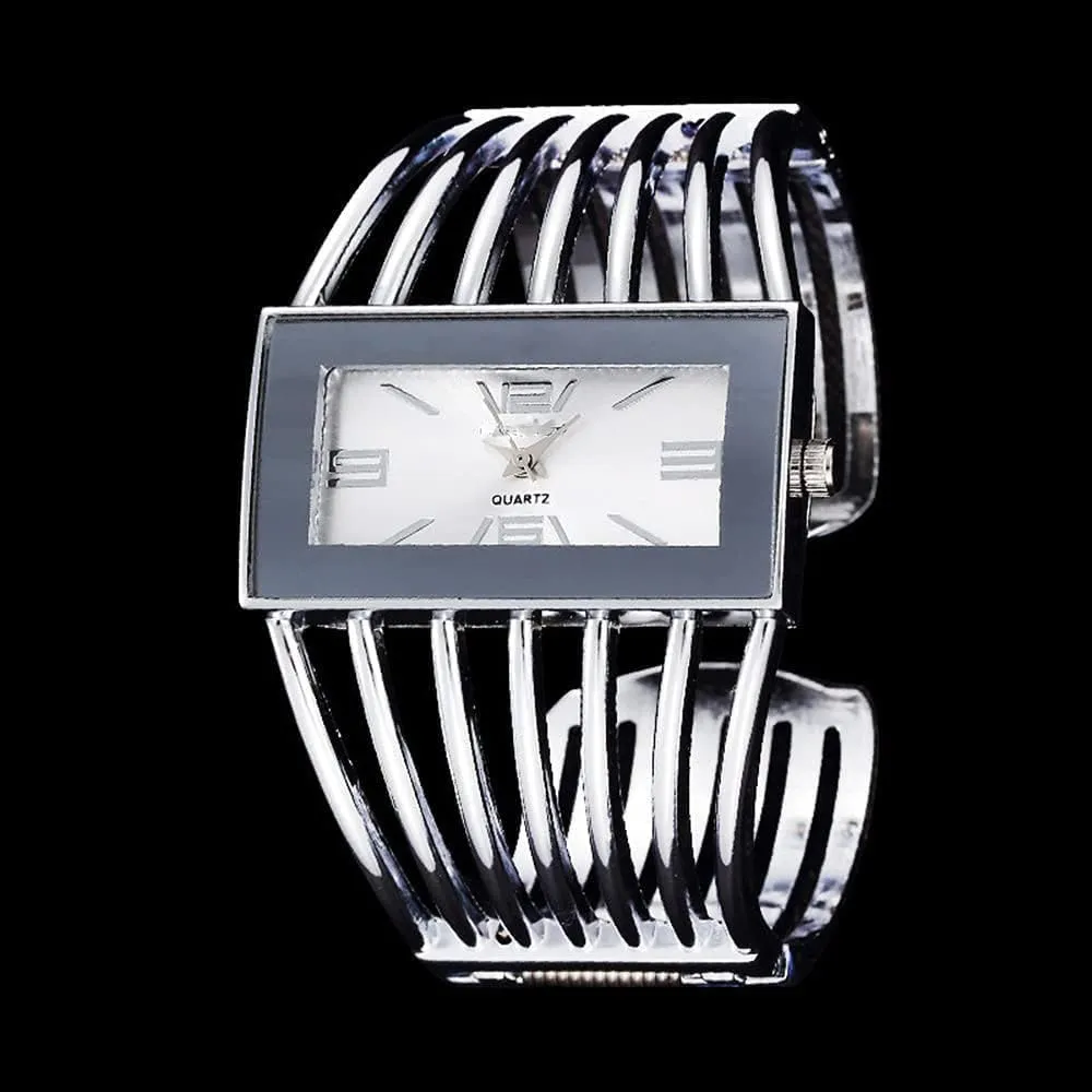 Dial Analog Quartz Wrist Watch Gifts for illustration solely big contributory Ladies SENRUD Fashion Cuff Bracelet Watches for Women Luxury Rectangular 