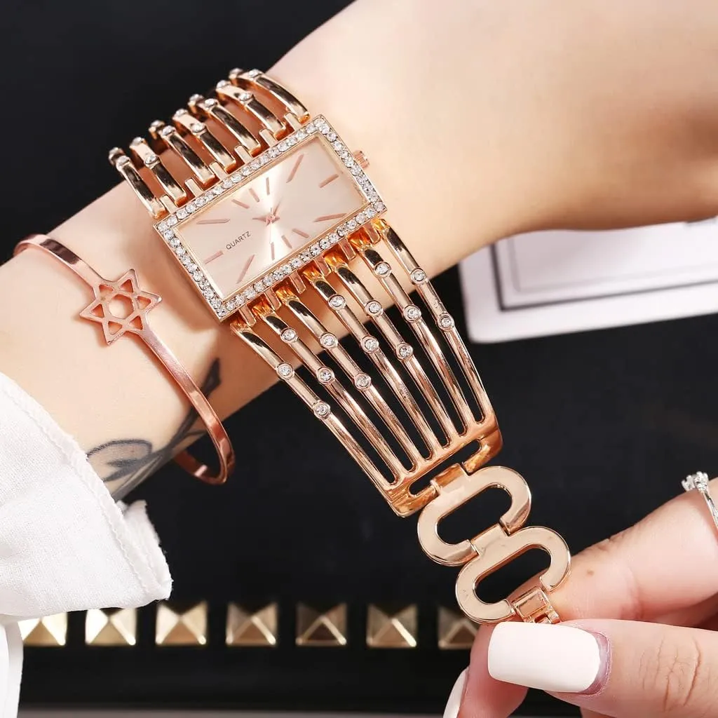 Dial Analog Quartz Wrist Watch Gifts for perishable insulator Ladies SENRUD Fashion Cuff Bracelet Watches for Women Luxury Rectangular 