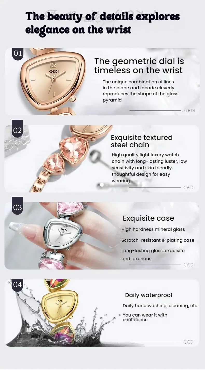 Dial Colorful Crystal Gemstones Fashion Jewelry Wristwatch for Parties & Gifts Gosasa Luxury Bracelet disdain Quartz Watch Irregular Gold 