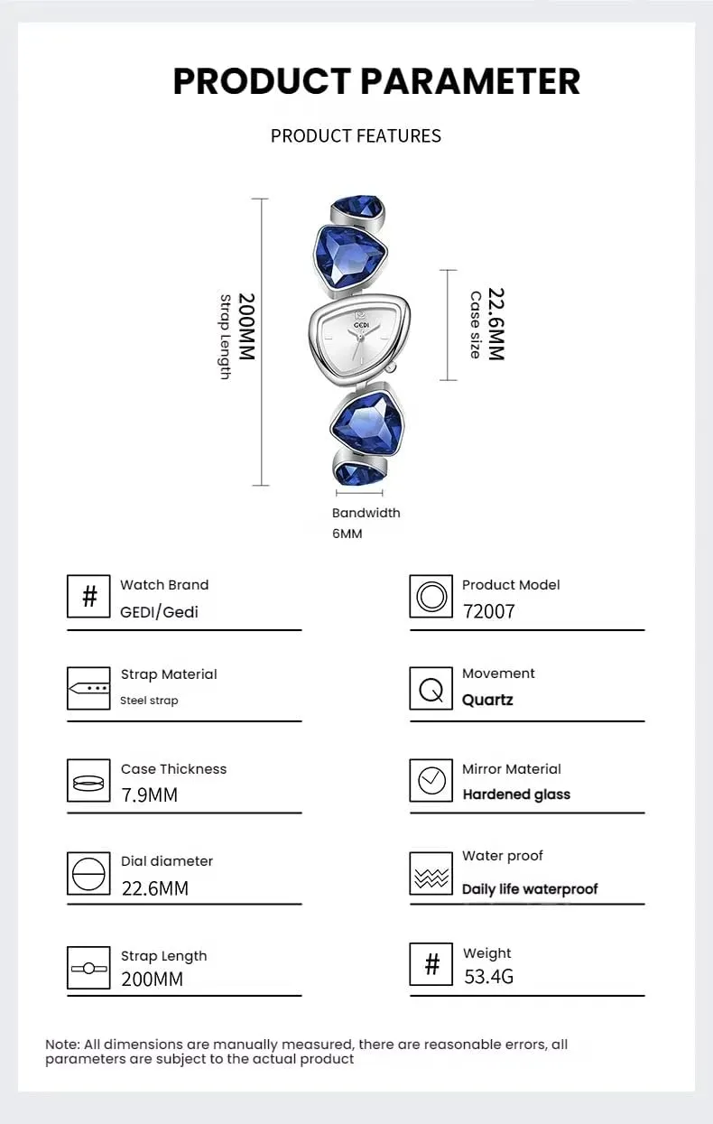Dial Colorful Crystal Gemstones Fashion Jewelry Wristwatch for Parties & Gifts Gosasa Luxury Bracelet disdain Quartz Watch Irregular Gold 