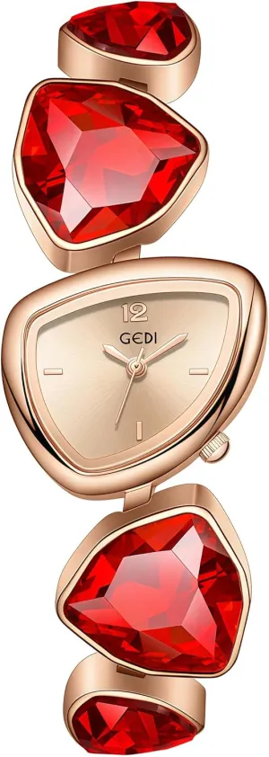 Dial Colorful Crystal Gemstones Fashion Jewelry Wristwatch for Parties & Gifts Gosasa Luxury Bracelet disdain Quartz Watch Irregular Gold 