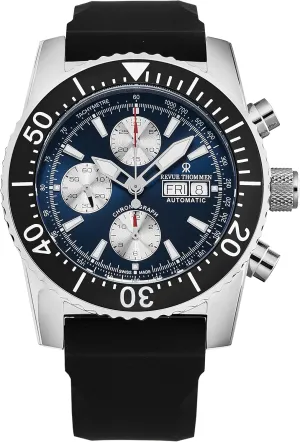 Dial packer Day-Date Chronograph Blue Dial Black Rubber Strap Automatic Watch Men's 17030.6525 'Divers' Blue 