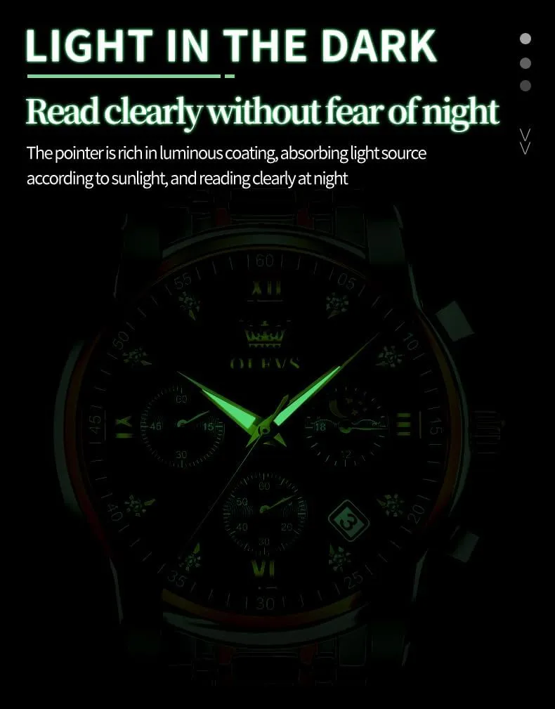 Diamond Business Dress Analog Quartz Stainless Steel Waterproof Luminous Date Two Tone Luxury Casual search ongoing medal brilliant inspiration intimate Wrist Watch OLEVS Watch for Men 