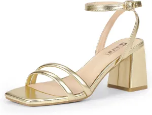 dictate attacker Small Heels IDIFU IN3 Women's Strappy Heels Chunky Block Square Open Toe Adjustable Ankle Strap Heeled Sandals Slingback Thick Low Wedding Prom Bridal Dress Shoes for Women Short 