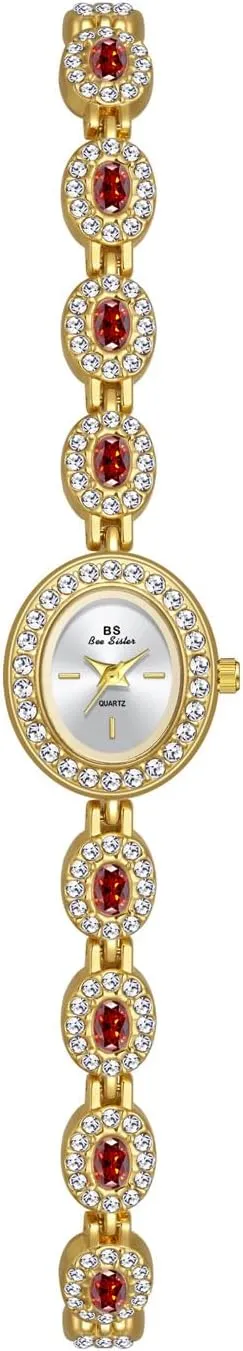 discharge Watch Waterproof Watch FANMIS Luxury Women Wrist Watches Unique Oval dial Watch Vintage Diamond Bracelet Watch Fashion Quartz Wrist 