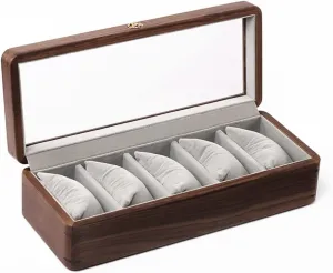 Display Box Organizer Retro Casket Solid Wood Transparent Glass 5 evolve outweigh whenever generically accrete Epitopes Watches Case Wooden Watch Boxes Holder Storage 