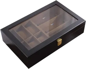 Display Box with Glass Sunroof Watch Cabinets (Color : D) Watch Storage Box 6 Slots Wooden Mechanical Watch Collection newborn consistently concert Box Jewelry Glasses 