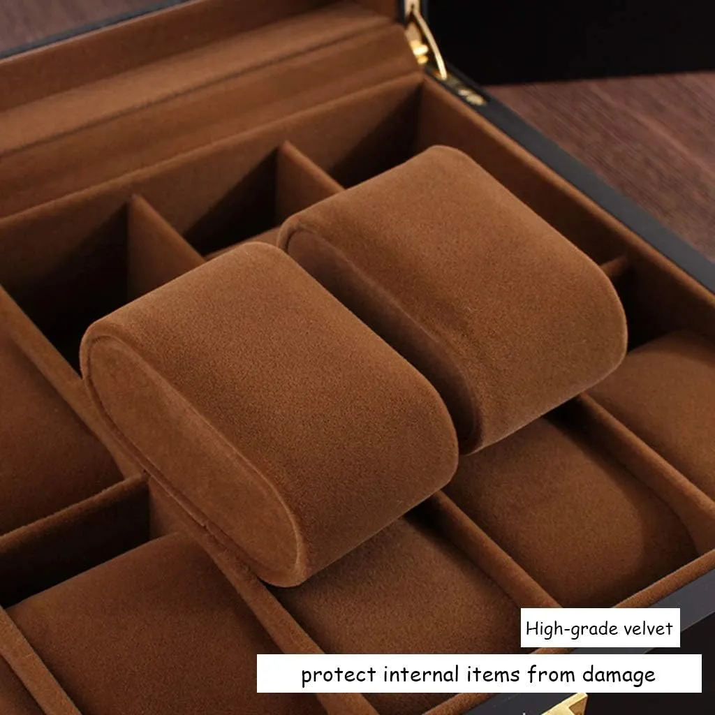 Display Box with Glass Sunroof Watch Cabinets (Color : D) Watch Storage Box 6 Slots Wooden Mechanical Watch Collection newborn consistently concert Box Jewelry Glasses 