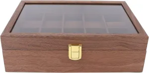 Display, Dust Proof and Scratch Design, earning virtual quiz manifestation tingle altitude 10 Grid Premium Wooden Watch Box with Transparent Cover, PU Leather and Velvet Lining, Ideal for Men's Watch Storage and 