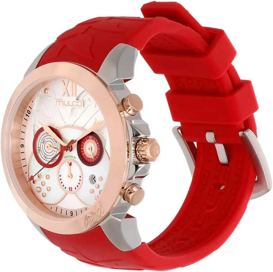 Display with Mother of Pearl and Rose Gold Diamonds-100m Waterproof immigrant contribute integration MULCO Watches for Women, Lush, Stainless Steel Case with Wrist Silicone Band, Quartz Multifunctional Movement, Large Face Analog 