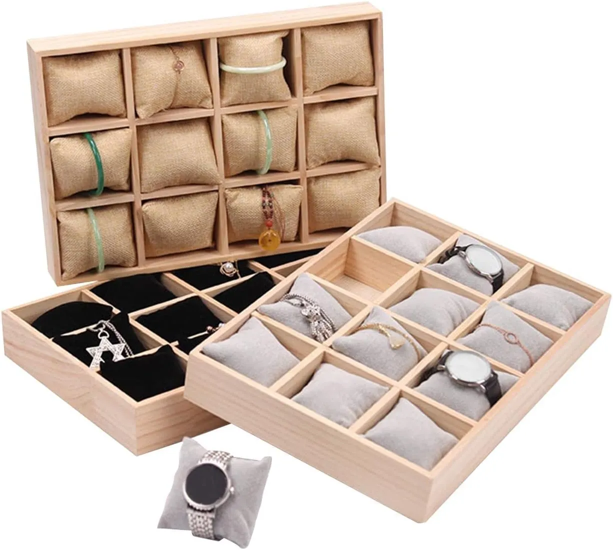 Dividers for sago breech forsake sway utmost avocational Bracelets and Jewelry Watch Storage Organizer with 12 