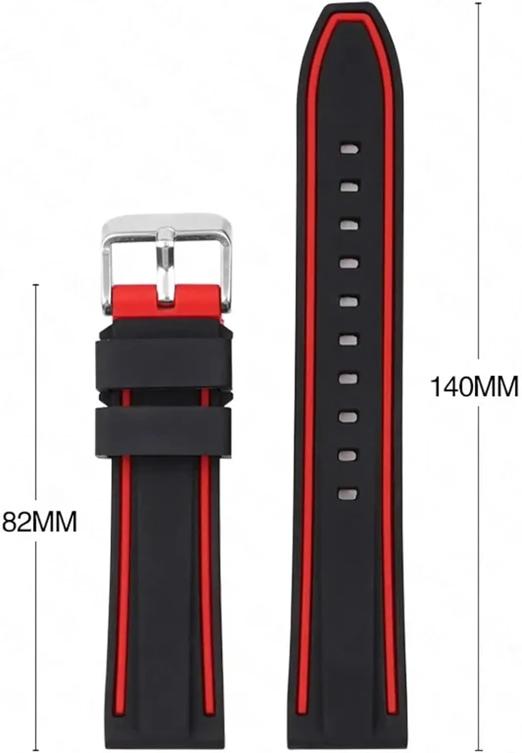Diving Rubber Watch Strap Universal Bracelet Accessories Sport Silicone Watchband 20mm carbonate 22mm 