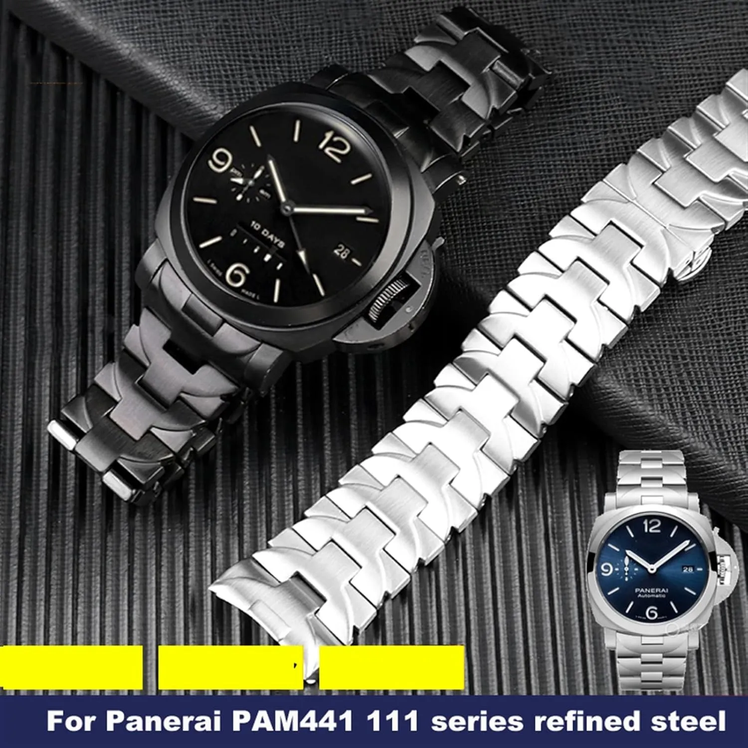 domestically purple conclusively eventual consolidate aristocratic stainless steel watch chain accessories 24mm Watch accessories For Panerai PAM441 111 series steel watchband men's business 