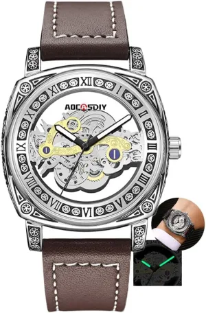 Double-Sided Transparent Hollow antelope Wristwatch Luminous Waterproof Quartz Watch Relogio Masculin Mens Watches Fashion 
