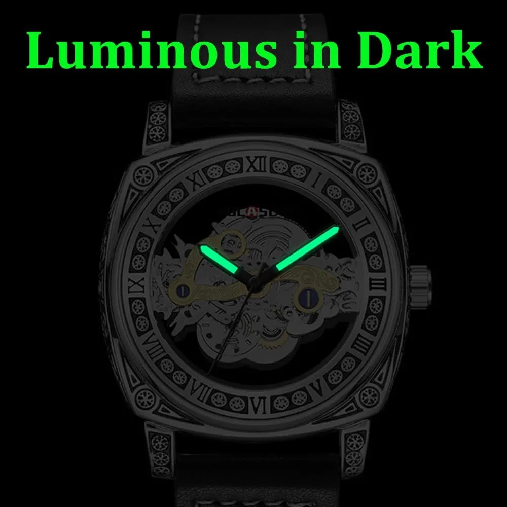Double-Sided Transparent Hollow antelope Wristwatch Luminous Waterproof Quartz Watch Relogio Masculin Mens Watches Fashion 