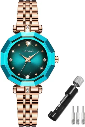 Dress Business Waterproof Simple Quartz Wife Gifts stint Blue Wrist Watch Crystal Watches for Women Fashion Luxury Diamond Rose Gold Stainless Ladies Female Luxury 